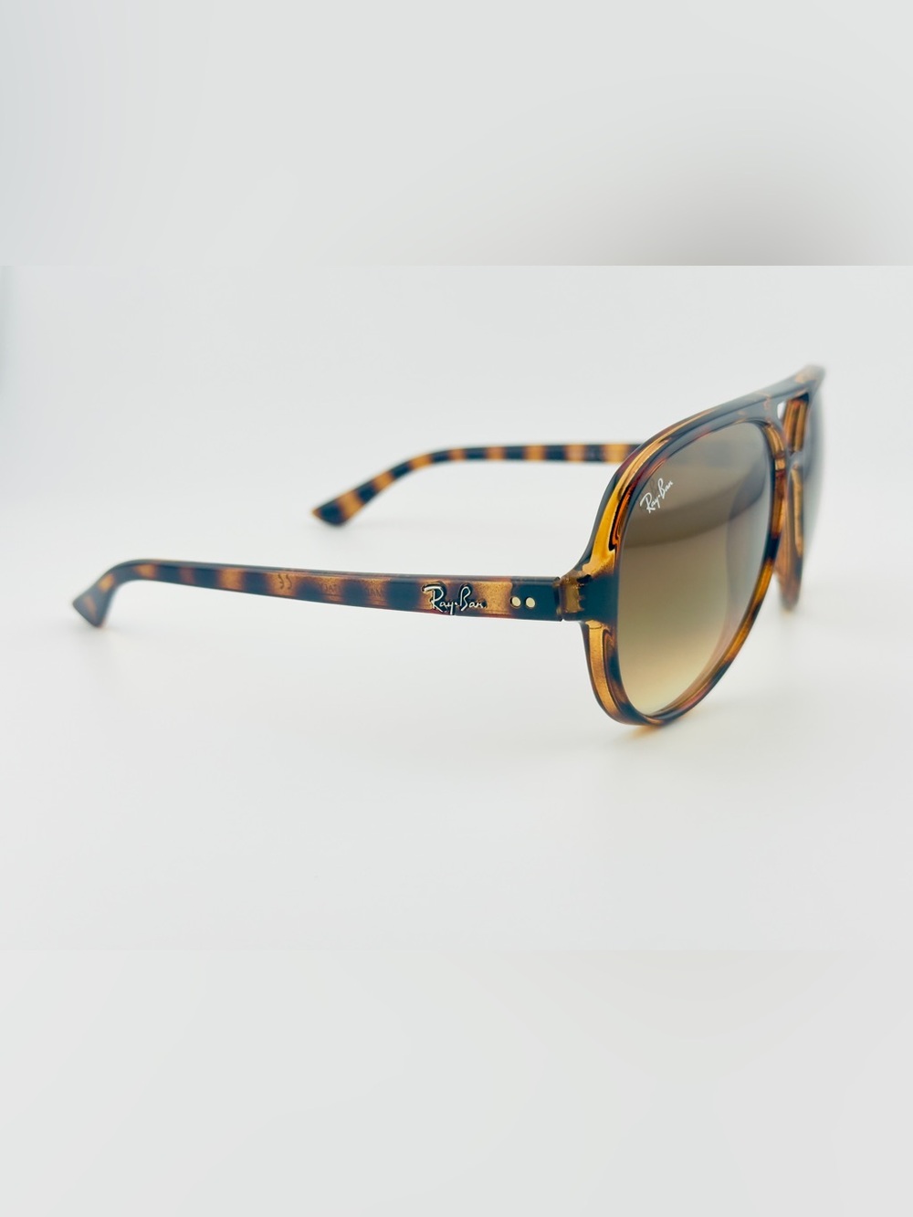 Ray-Ban Sunglasses CATS 5000 Classic Polished Havana Frame Gradient Brown Lenses - Picture 10 of 14